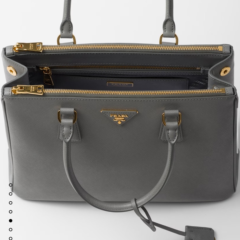 Prada Gray Saffiano Leather Satchel - Picture 2 of 4